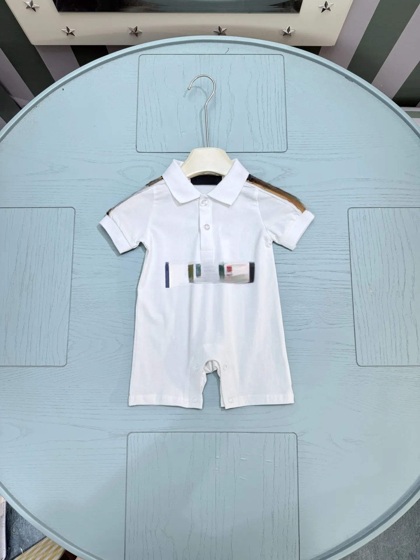 Summer Embroidered Designer Baby Cotton Romper With Lapel Letter Design ...