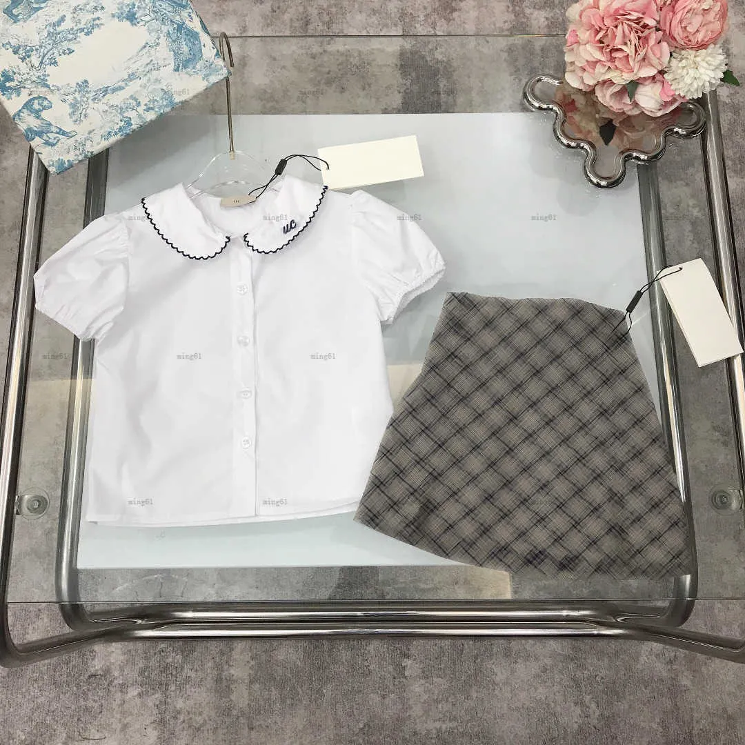Brand Girls Dress Suit Doll Collar Shirt Set Baby... 