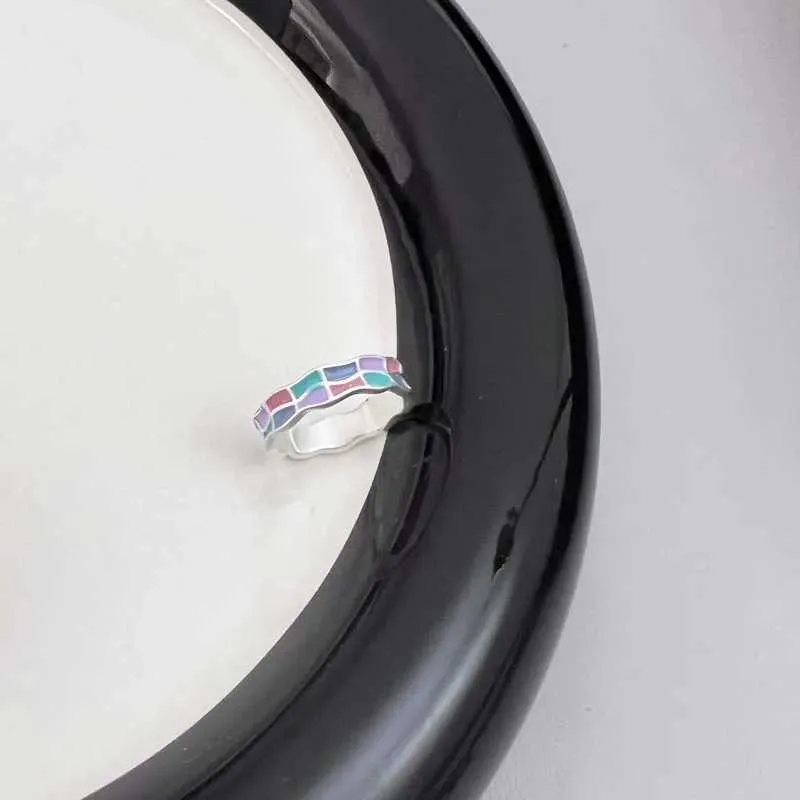 Vintage Rainbow Letter Open Ring For Women, Adjustable Design_voghion.com