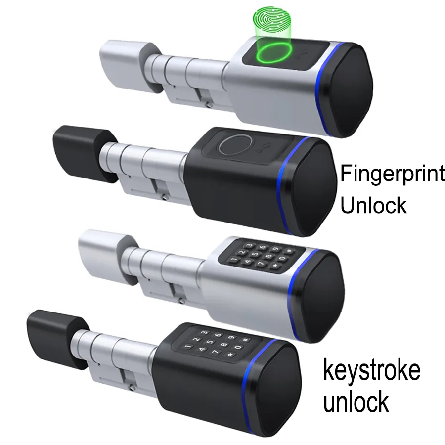 Keyless Lock Individual Smart Lock Fingerprint Door Lock Keyless Cylinder With Keystroke Unlock ...