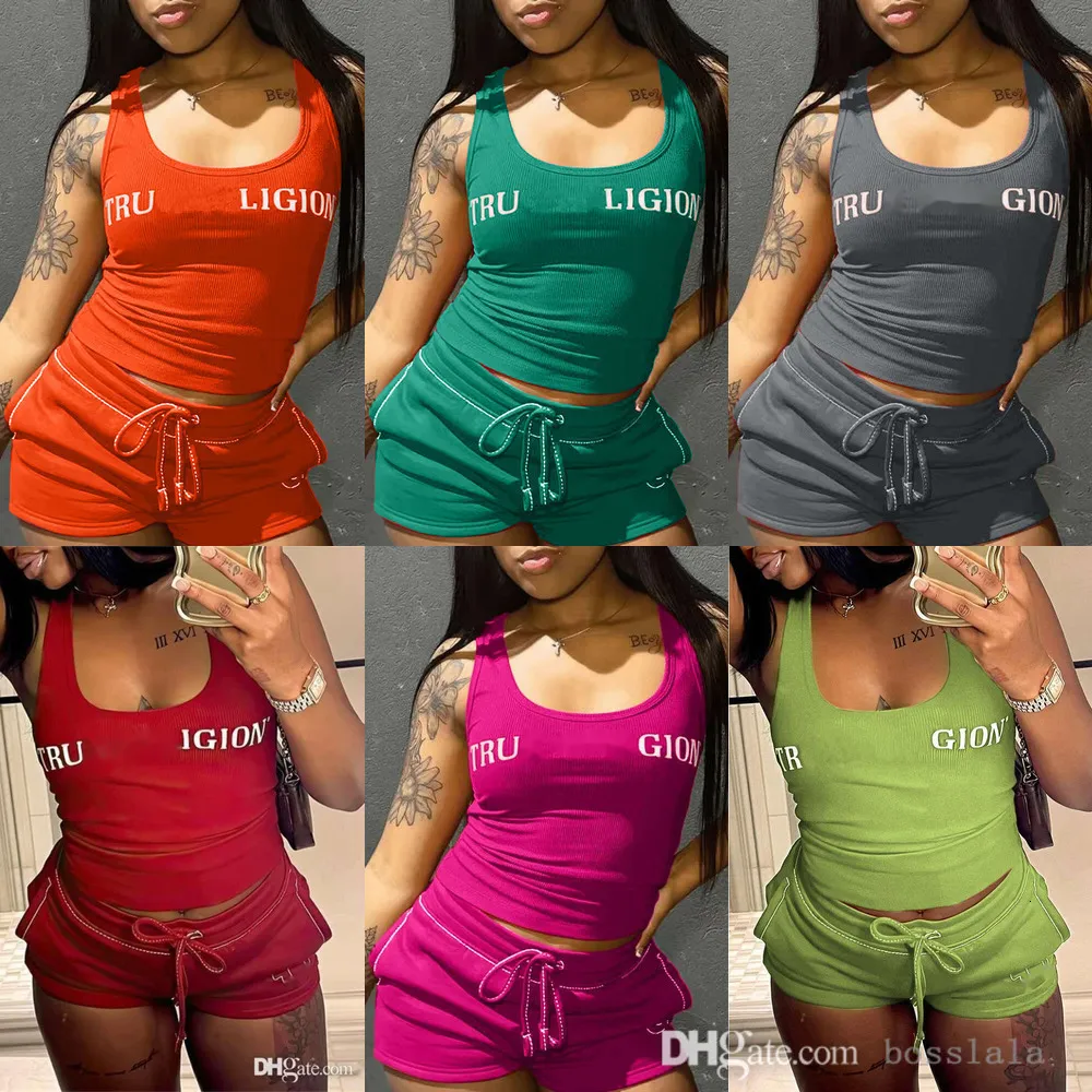 2025 Women Shorts Set Designer Tracksuit Tank Top Womens Two