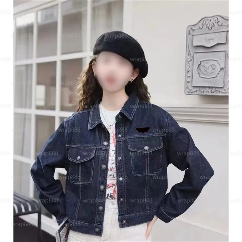 Stylish Luxury Designer Womens Denim Denim Coat Short Length