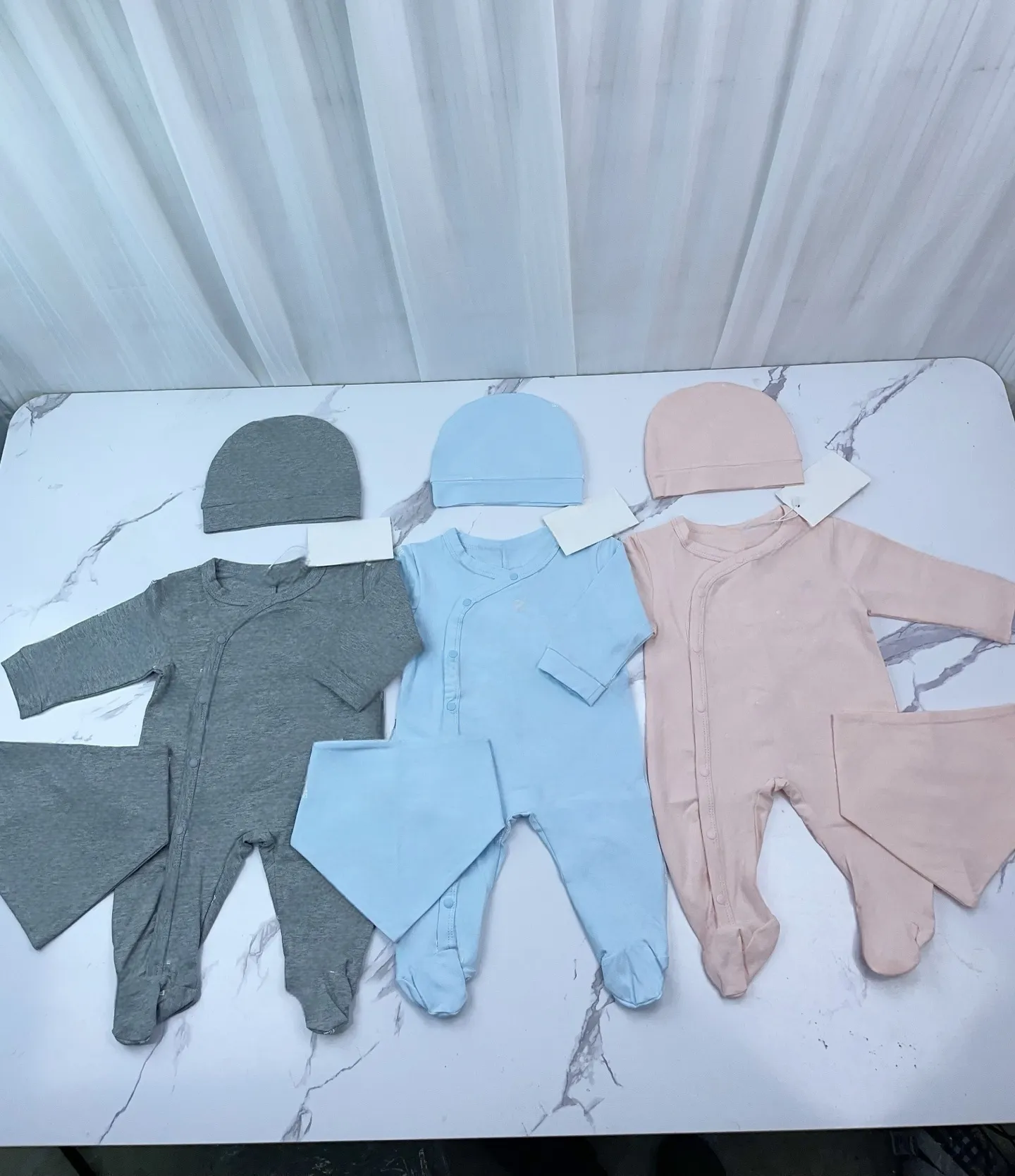 Designer Infant Cotton Rompers Set Embroidered Long Sleeve Jumpsuits ...