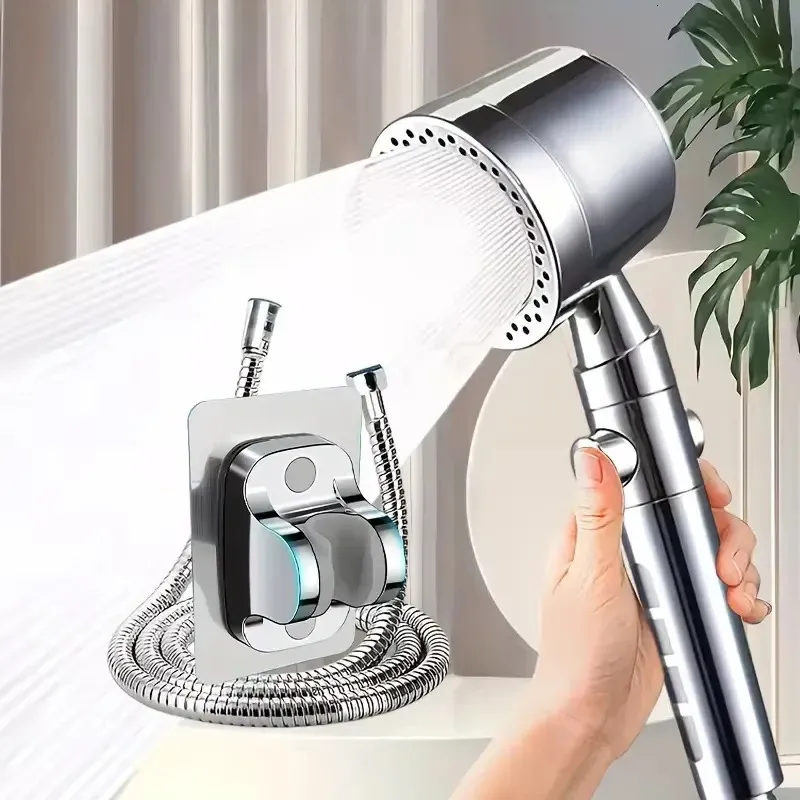 Handheld High-pressure Water-saving Filter Shower Head 5 Modes One Click Bathroom Accessory Set 250515_voghion.com