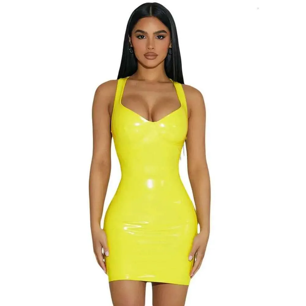 Cleavage Dresses, Sleek Vinyl Mini Dress Deep... From Clothes222c, $27.