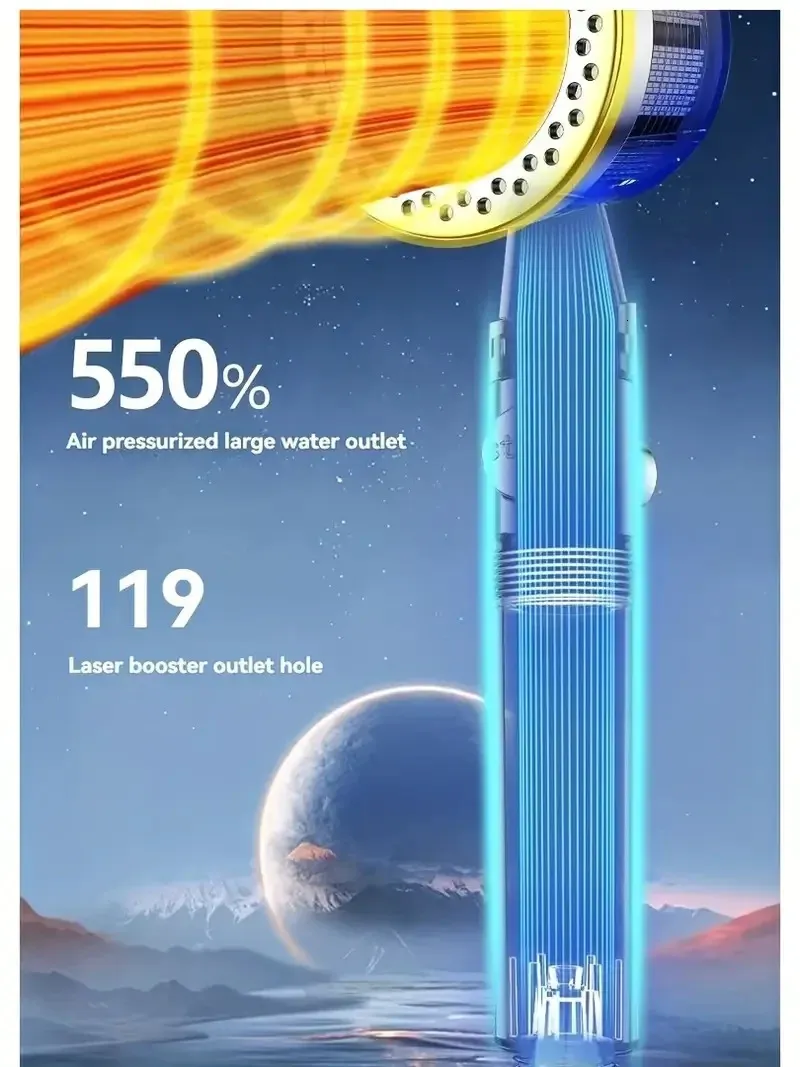 Handheld High-pressure Water-saving Filter Shower Head 5 Modes One Click Bathroom Accessory Set 250515_voghion.com