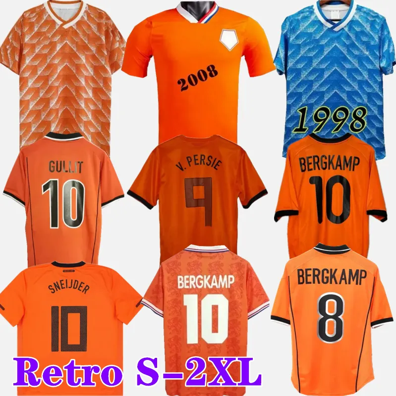 1988 Retro Netherlands Soccer Jersey Van Basten 2XL Men Polyester Short
