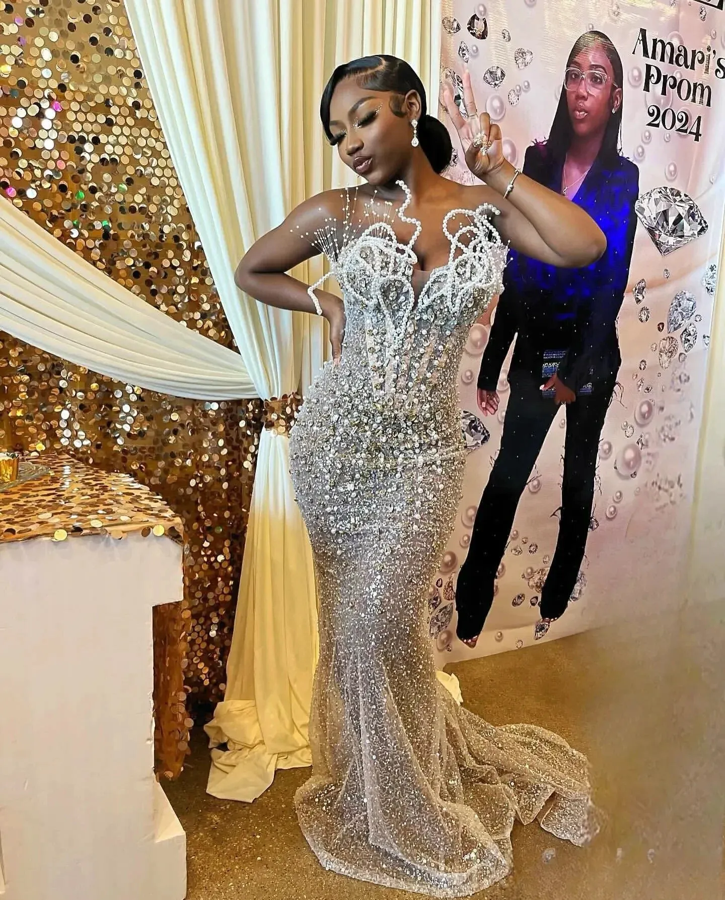 Sparkly Sequin Prom Dresses Black Girls 2025 Beading... From  Donnaweddingdress17, $182.92 | DHgate.Com