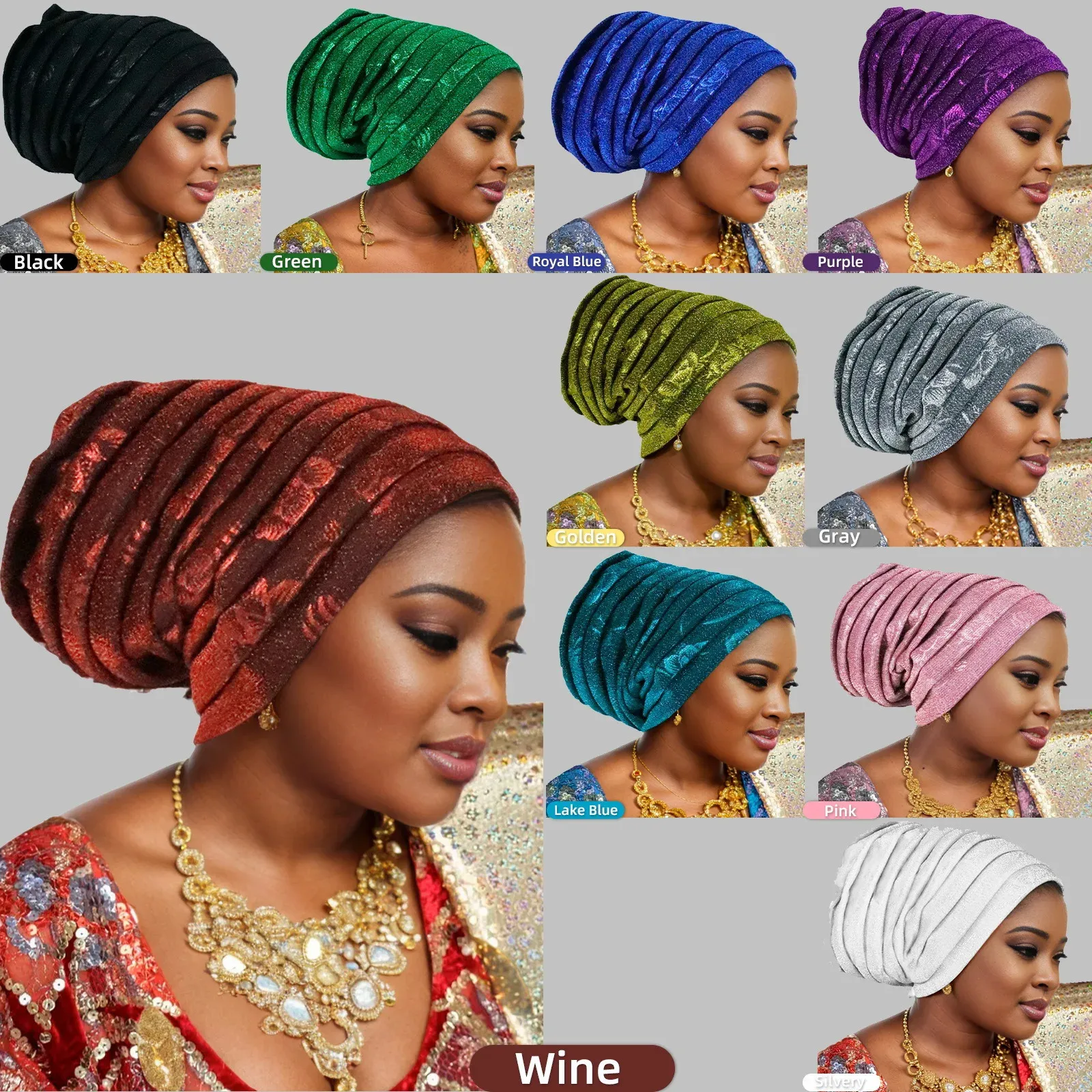 Royal Mujer Head Wrap Royal Blue - Women Soft Stretch HeadWrap Turban – Rosemade main image 2