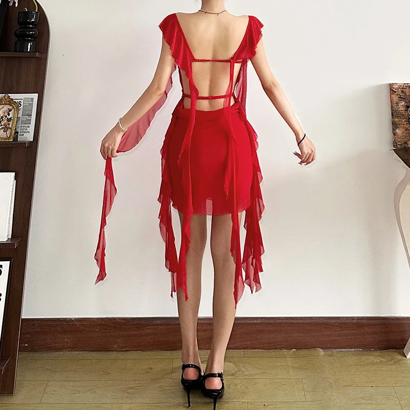 Windbreaker Dress for Women Spring 2025 Off-Shoulder Red Tassel Mini Dress  from Dhgate Urban Sexy Dresses - price 32.54