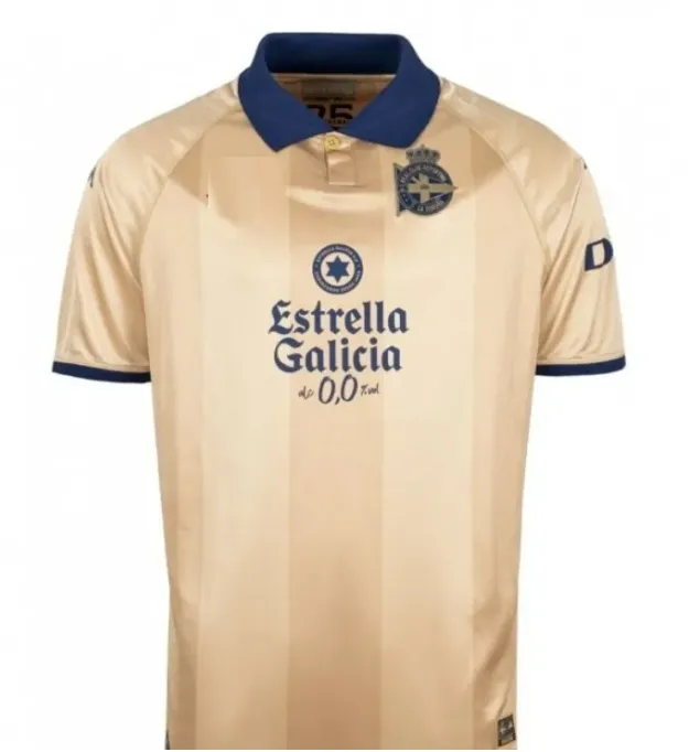 Deportivo La Coruna 25th Anniversary Gold Soccer Jersey /25