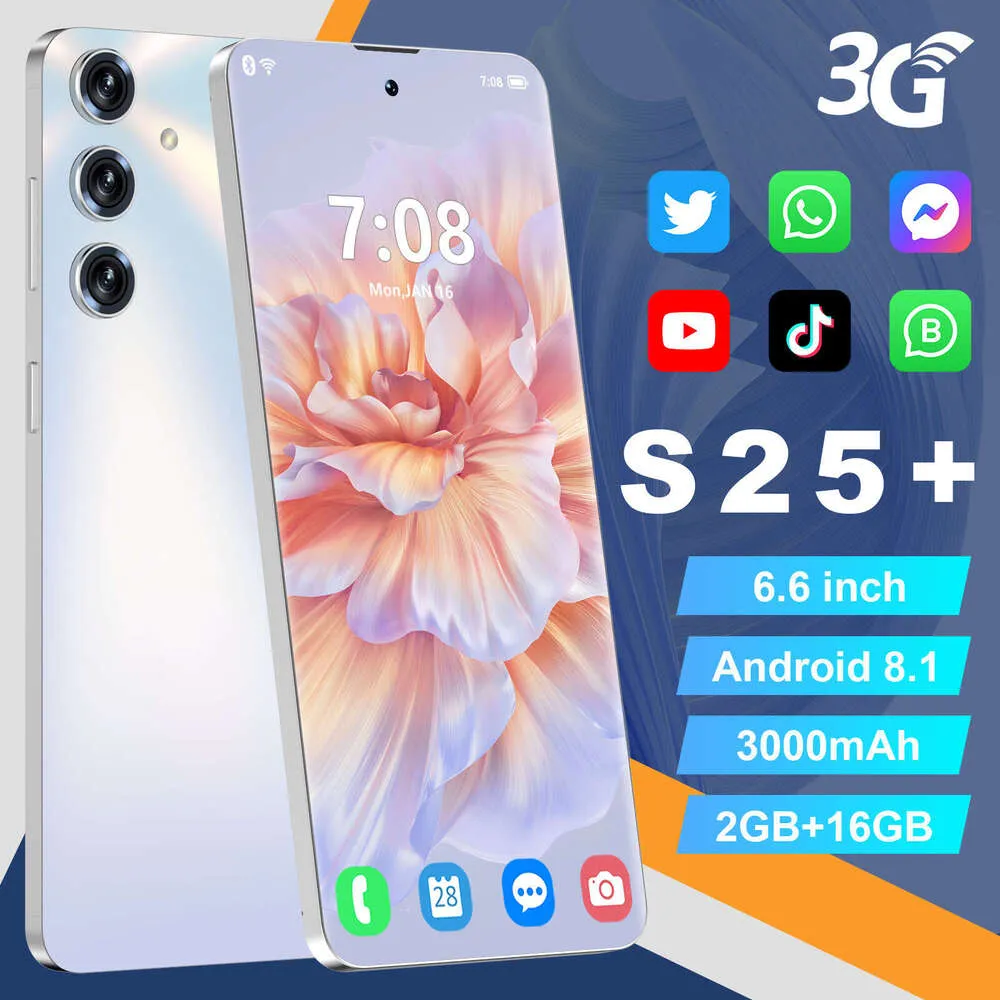 Mobile Phone New S25+ 6.6 Inch Incell Big Screen 2+16G Android 8.1 All ...