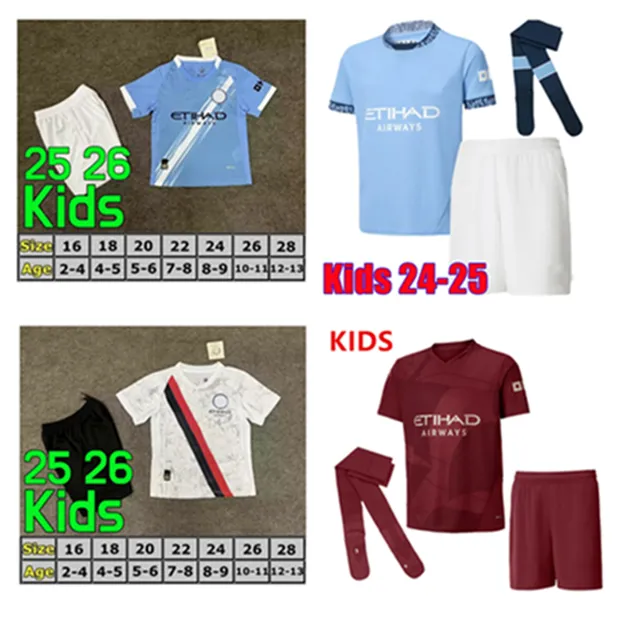 25 26 Soccer Jerseys MaN Kids CiTy HAALAND DE BRUYNE PHILLIPS