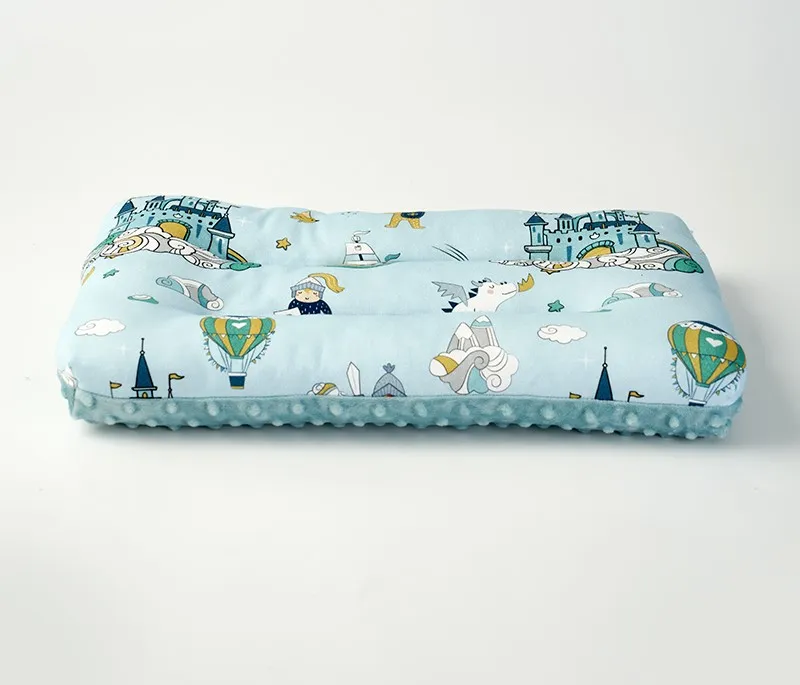 thumbnail image 2 of Reidio Toddler Pillow Double Sided - 11.8x19.7", Breathable Cotton & Soft Minky Dot, Machine Washable (Blue) 2 of 11