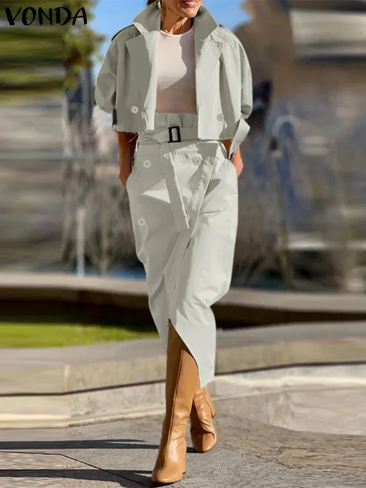 Roupa De Duas Peças Para Mulheres Elegantes Tops De Trabalho De