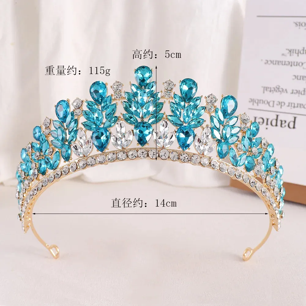 Green Crystal Bridal Crowns Tiara Rhinestone Diadem Tiara Bride Headband Wedding Emerald Dark Green Gothic Crown Crystal Tiara Bridal  main image 2