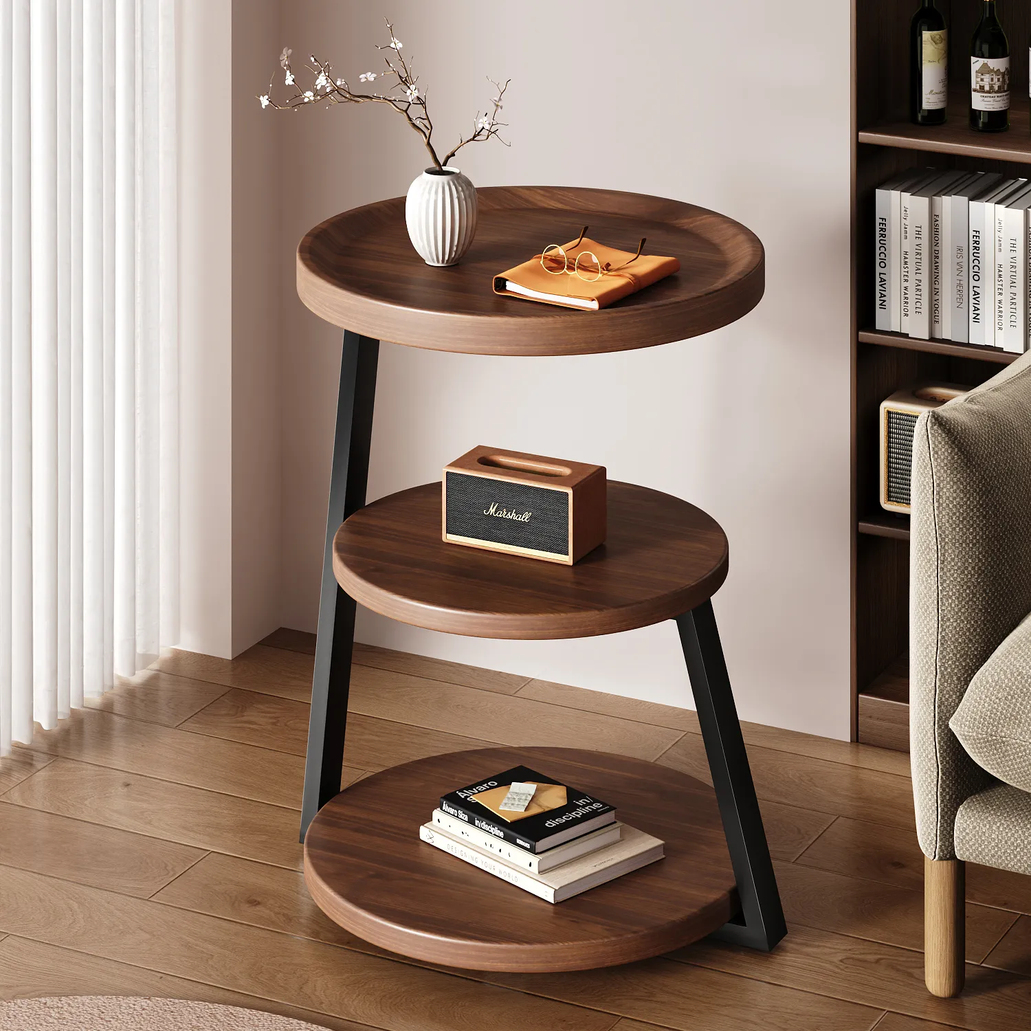 B5193 Sofa Side Table Round Coffee Table For Living Room Small ...