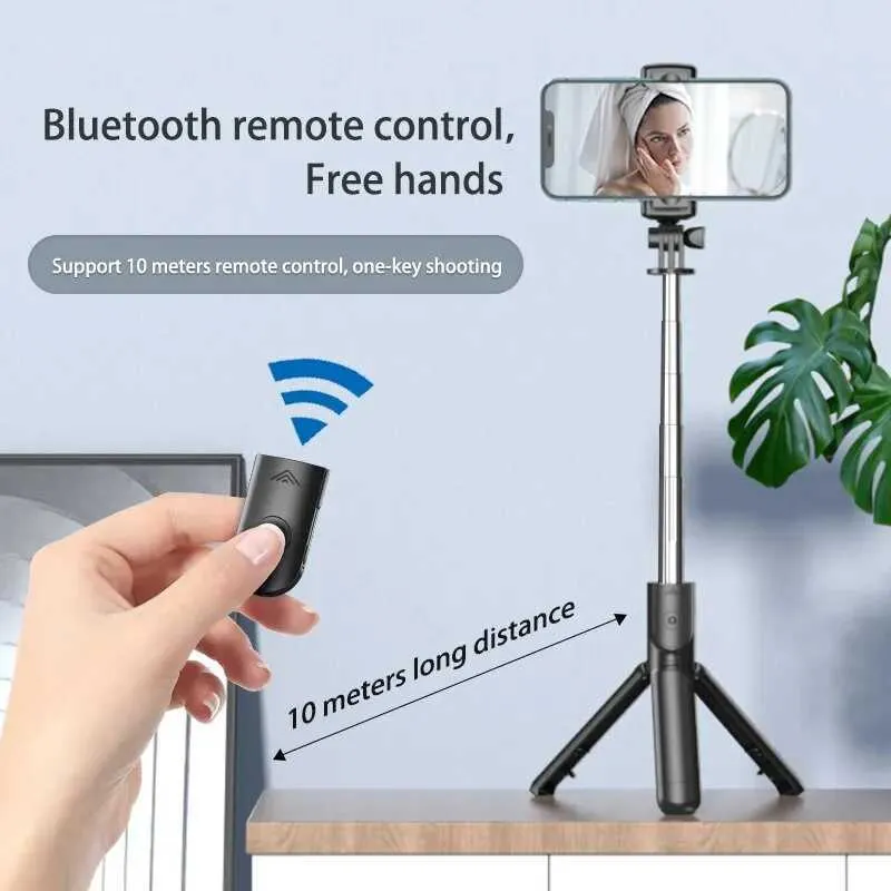 Wireless Selfie Stick Mini Tripod Extendable Monopod Remote Shutter For Phone Holder R250519_voghion.com