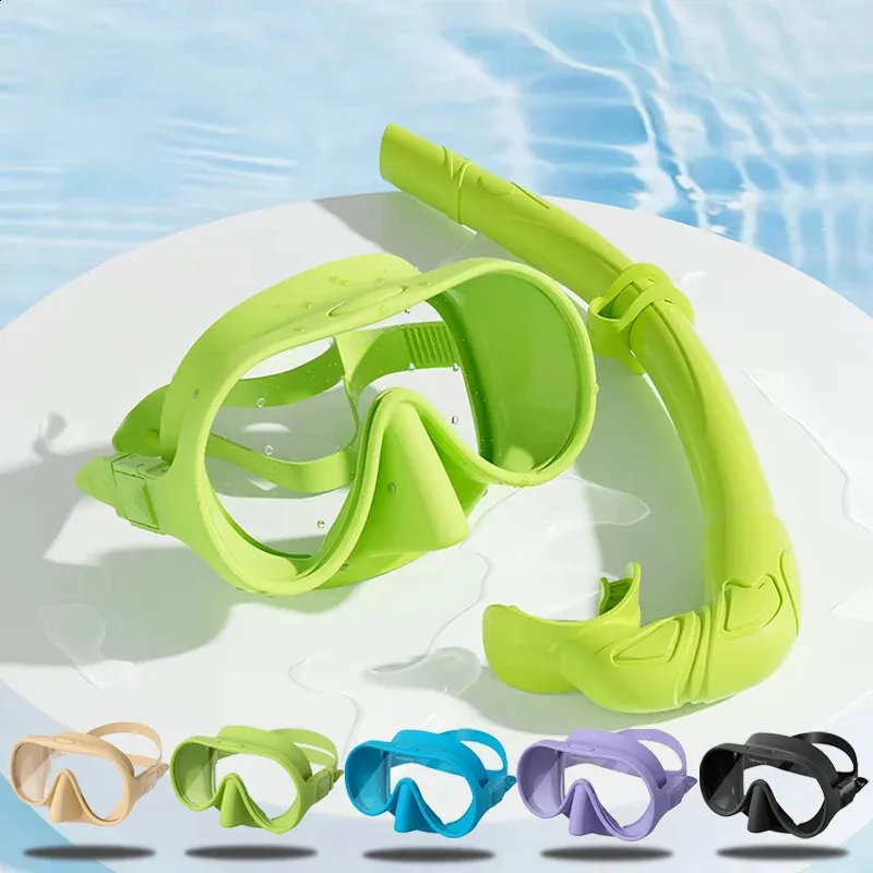 Professional Frameless Scuba Mask and Snorkel Set for Adults - Tempered ...