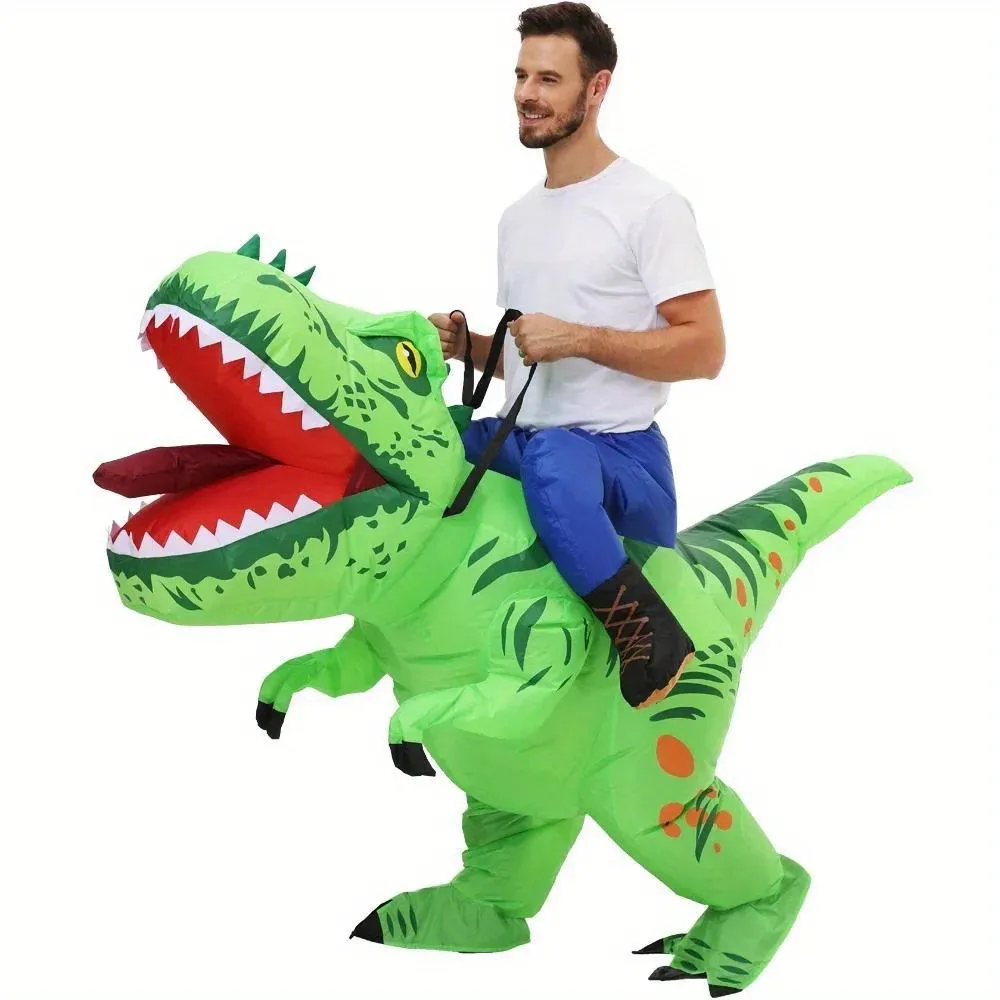 Costume Gonfiabile Da Dinosauro T-Rex Per Adulti – Impermeabile E Realistico, Include Ventilatore E Guanti, Perfetto Per Halloween E Feste