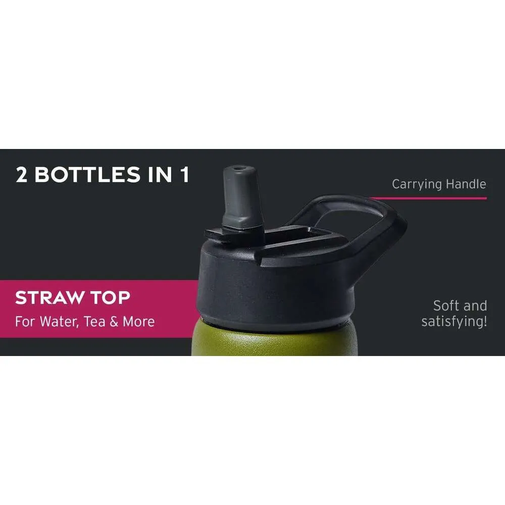 Botellas De Agua Aisladas De Paredes Triples Con Pajitas De 25 Oz De Metal  De Acero Inoxidable Botella De Botella De Botella Tapa Del Ejército Del  Ejército De 14,74 € | DHgate, image size:1000x1000