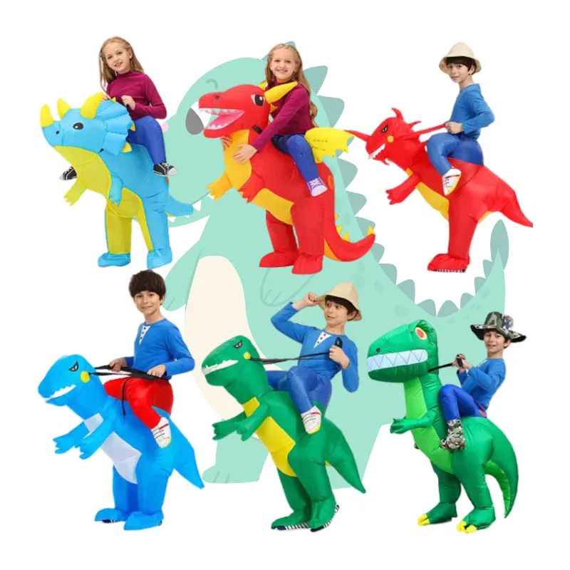 What Dinosaur Is Ridable Dinosaur Inflatable Costume Rideable T Rex Suit For Adults & Kids ...