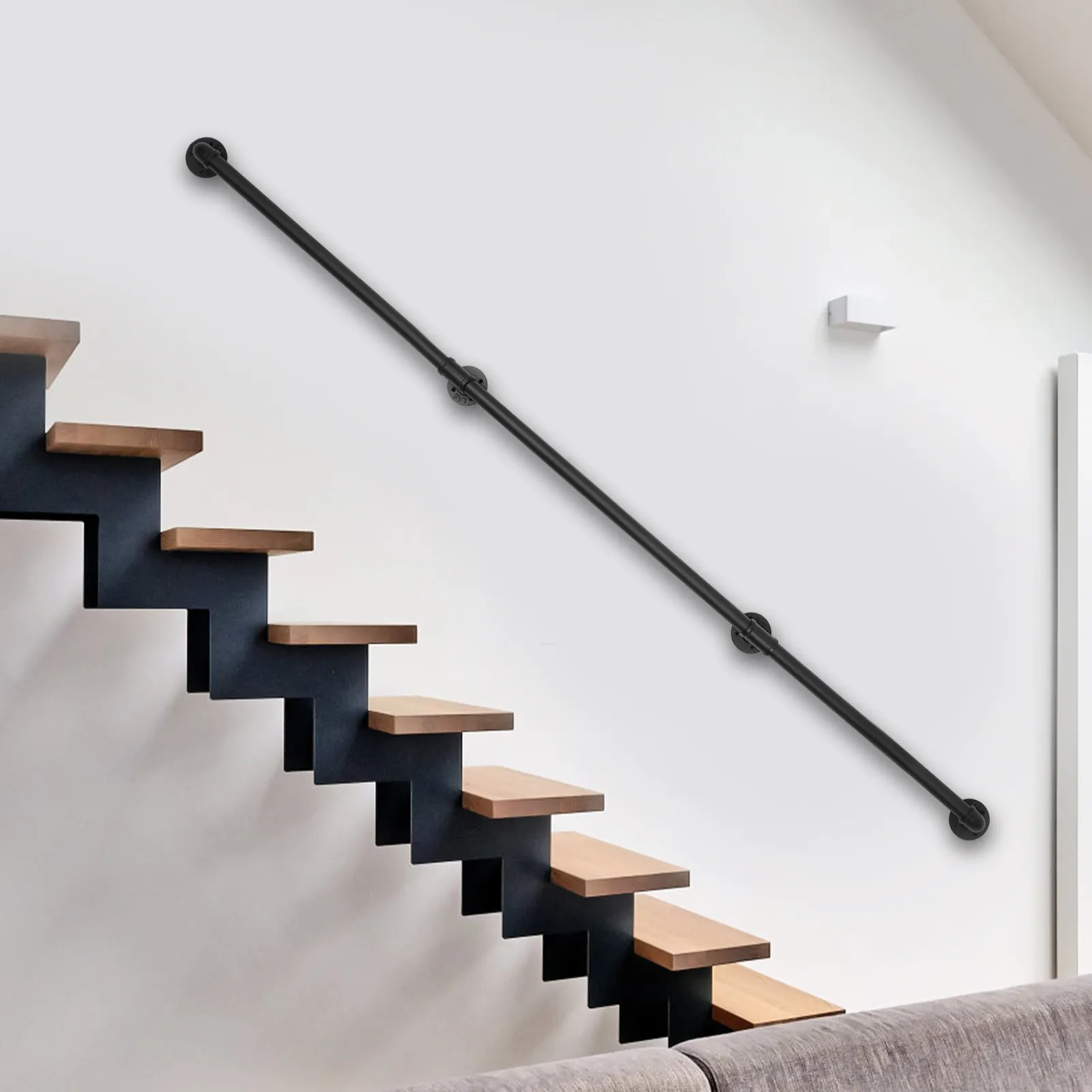 Sturdy Hand Rails Wall Mounted Staircase Grab Bars Sturdy Metal Handrails For Stairs Load ...