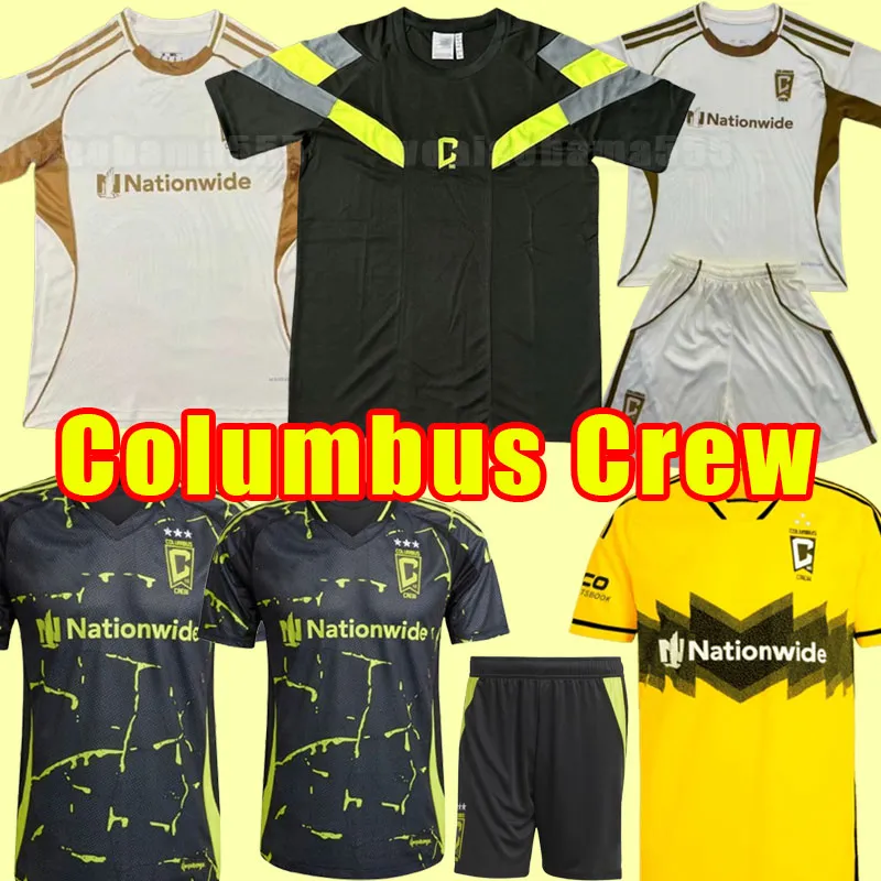 Columbus Crew Soccer Jersey Home Yellow Jonathan Nagbe, Zardes,  Zelarayan Player Version Authentic Replica