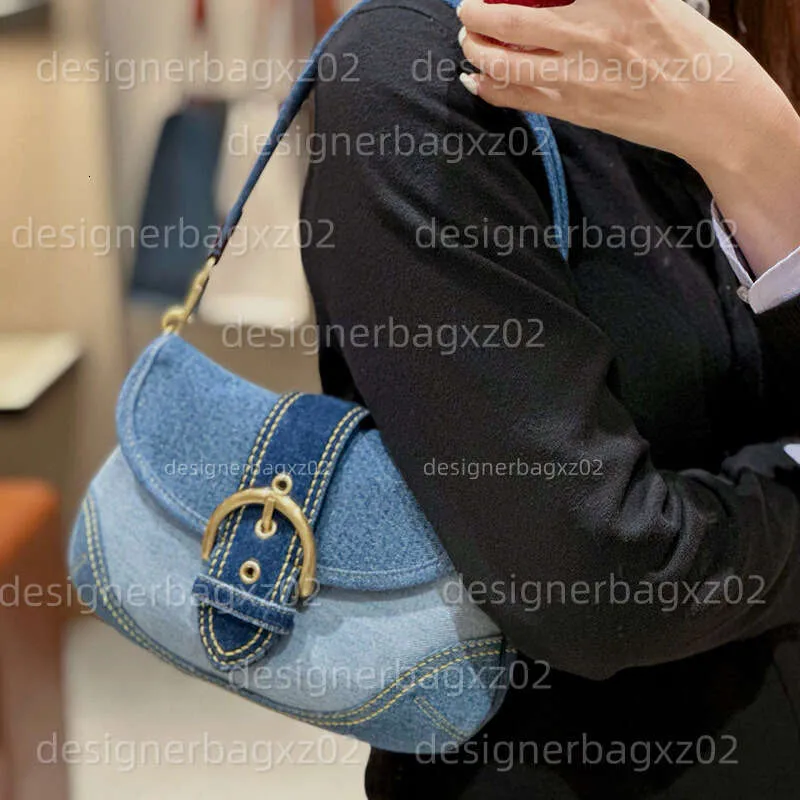 Coach Soho Denim Handbag Small Square Leather & From