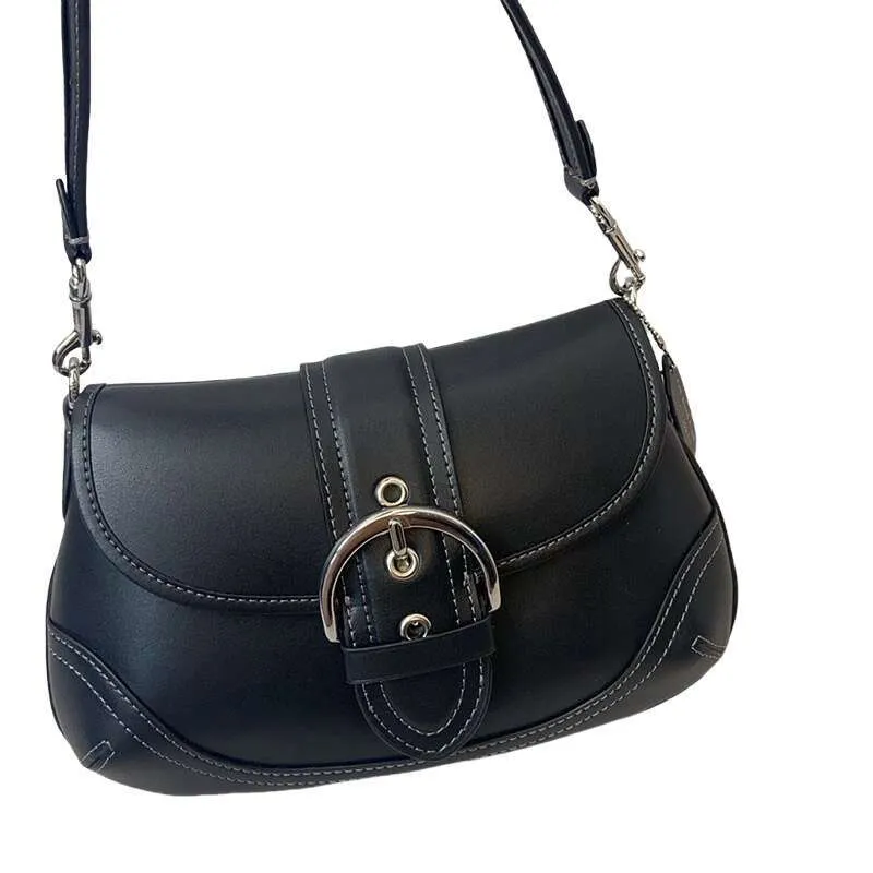 Coach Soho Denim Handbag Small Square Leather & From