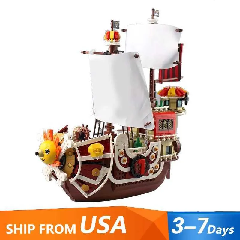 Creative Thousand Sunny Ship Model Building Block Set, Anime Pirate ...