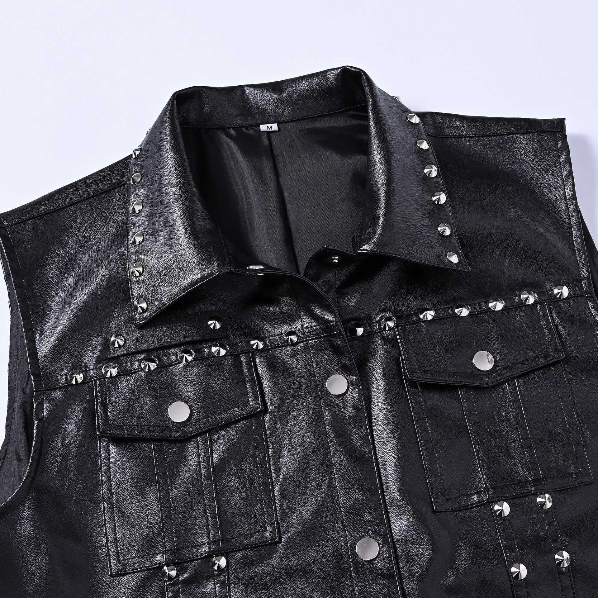 男性用のレザーバイカーベスト を￥2,611 | DHgate