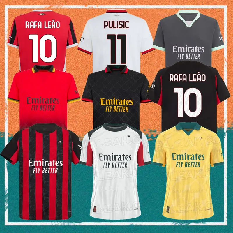 2025 AC Modric Soccer Jerseys acmilan 25 26 PULISIC THEO JOAO FELIK Shirt RAFA LEAO CALABRIA GIMENEZ KALULU OKAFOR BENNACER WALKER kids kit Milan Football kit