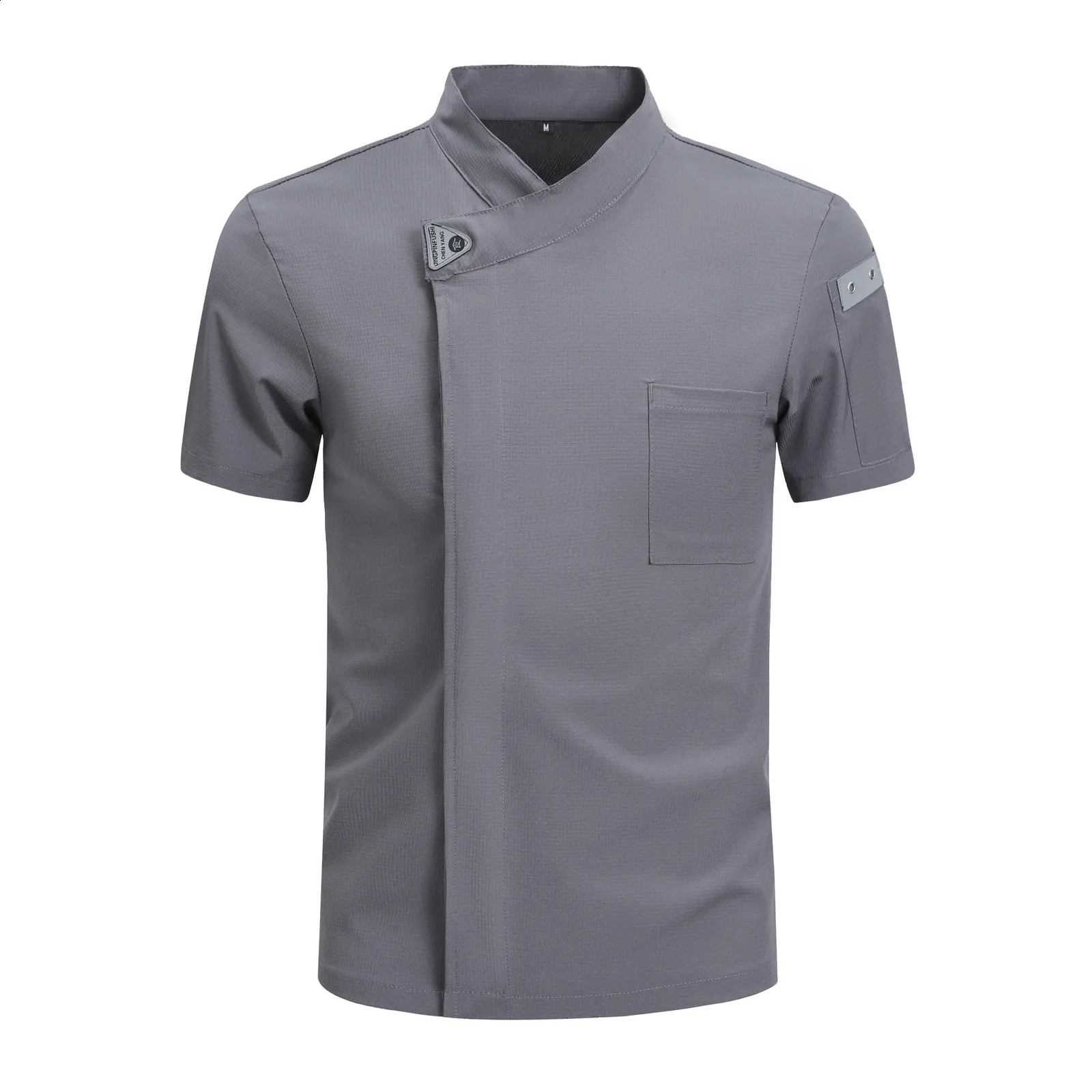 Kochkleidung Herren Unisex Kurzarm Chef Mantel, Arbeitsjacke for Lebensmittelpersonal, Küchenuniformen des Kochers Restaurant for Männer Und Frauen (Color : Black, Size : A(L
