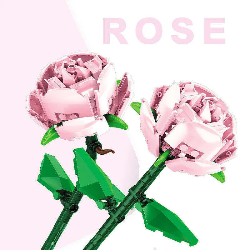 Romantic Rose DIY Building Block Flower Toy with Pull Back for Infants 0-12  Months from Dhgate Other Toys