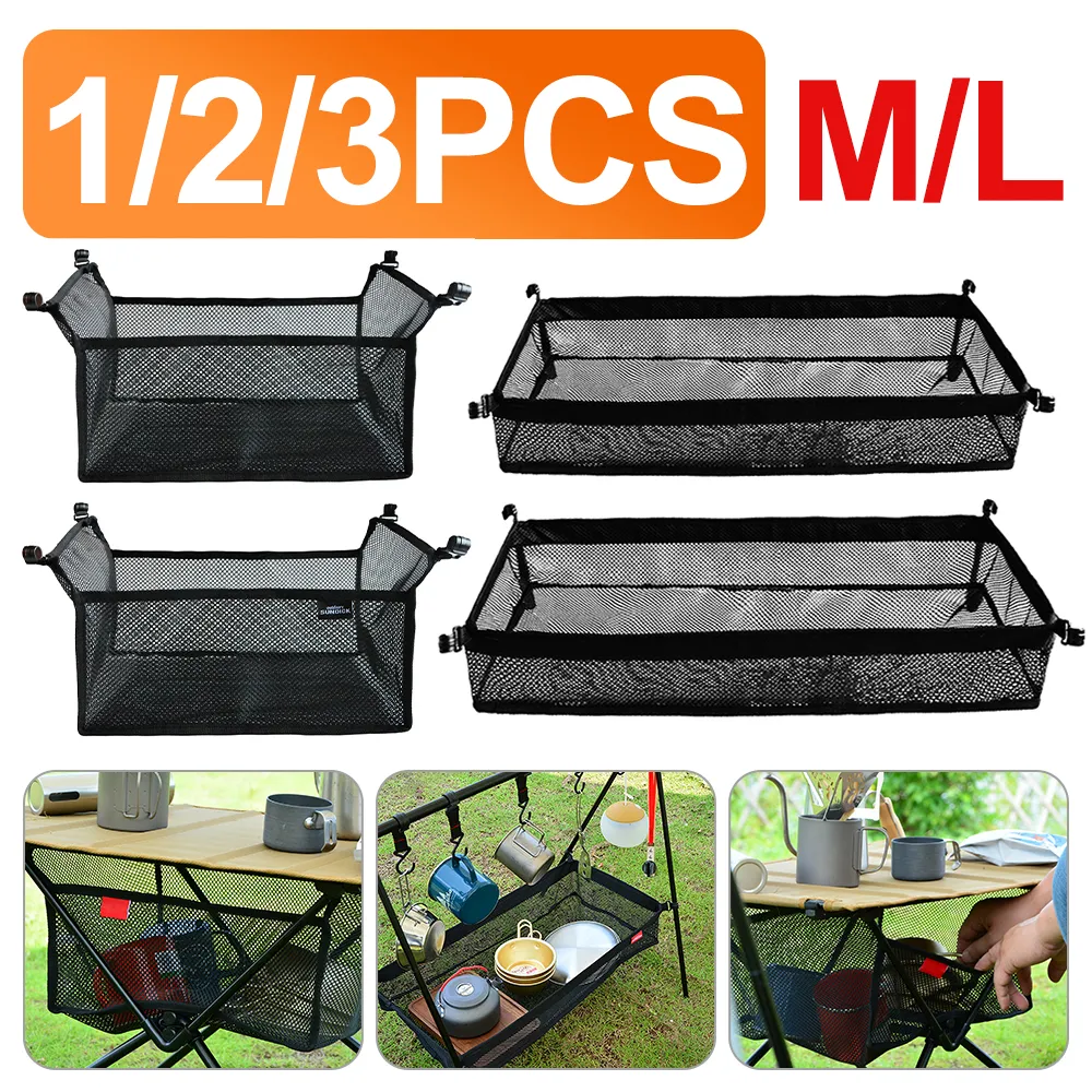 Table Storage Mesh Portable Folding Table Storage Net Shelf Bag Stuff... From ...