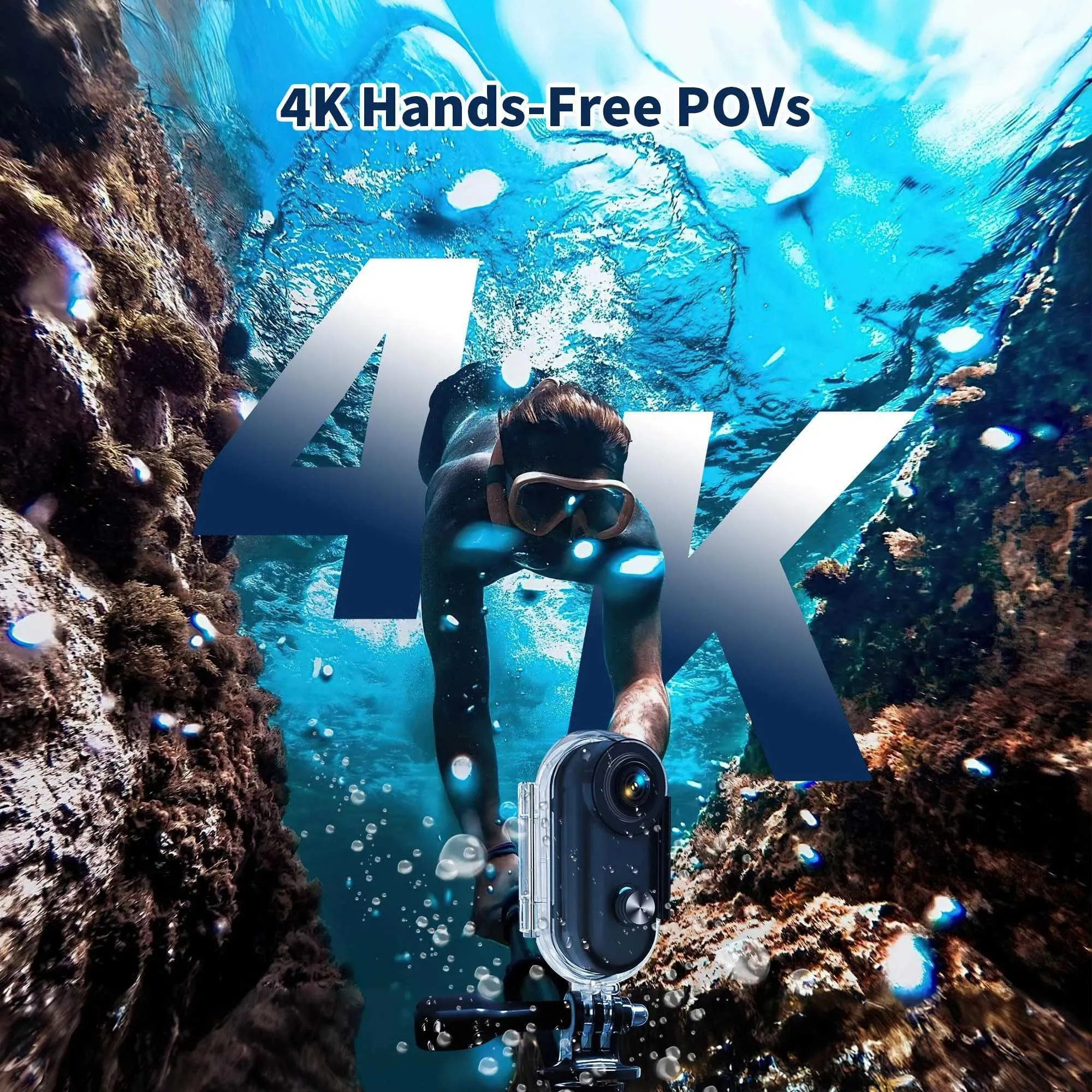 4K Mini WiFi Action Camera – 64GB, Thumb-Sized, Waterproof, Wearable Body Cam For Sports & Travel