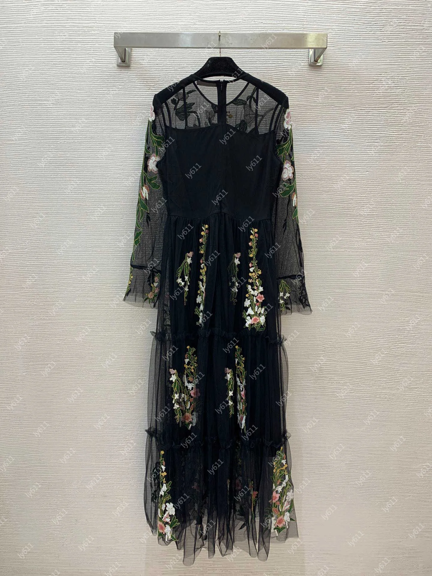 knee length dresses for ladies Elie Saab Floral Embroidery Tulle Floral Gown – Runway Catalog