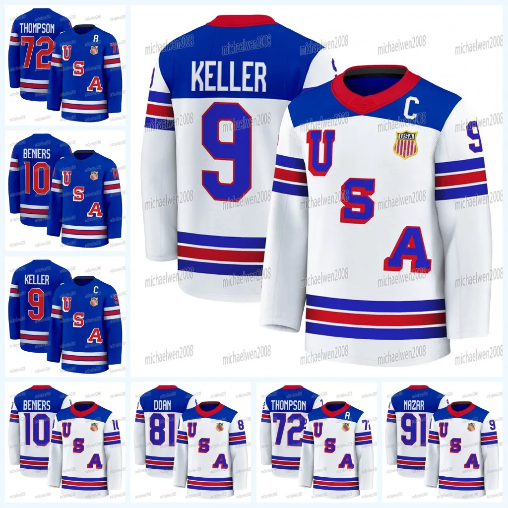 Save Big on Bulk Usa Mens Hockey Jerseys USA Hockey 2025 Premium Jersey  Frank Nazar Josh Doan Zeev Buium Matty Beniers Tage Thompson Clayton Keller 
