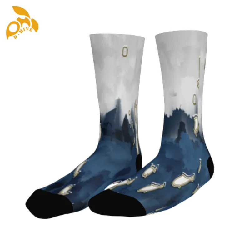Fashion Designers Lightweight Full Width Printed Socks 32cm High ...