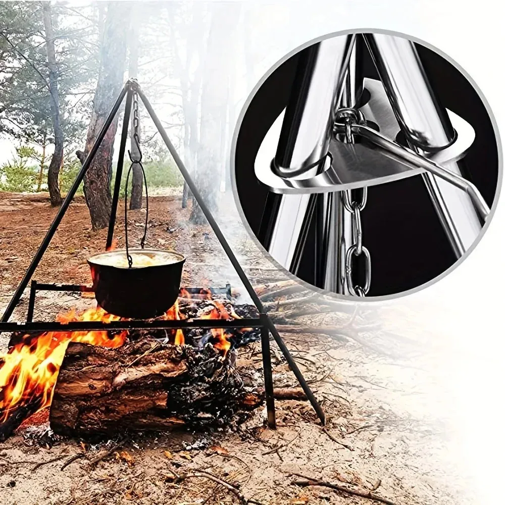 Trípode De Parrilla De Barbacoa Portátil Con Rejilla De Acero Desmontable:  Altura Ajustable Para Cocinar Al Aire Libre, Acampar, Picnics De Hogueras  Por Long07, 7,23 € | DHgate, image size:1000x1000
