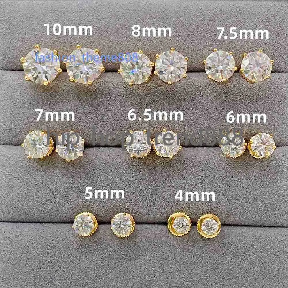 Classic Prong Moissanite Stud Earrings Screw Back in 925