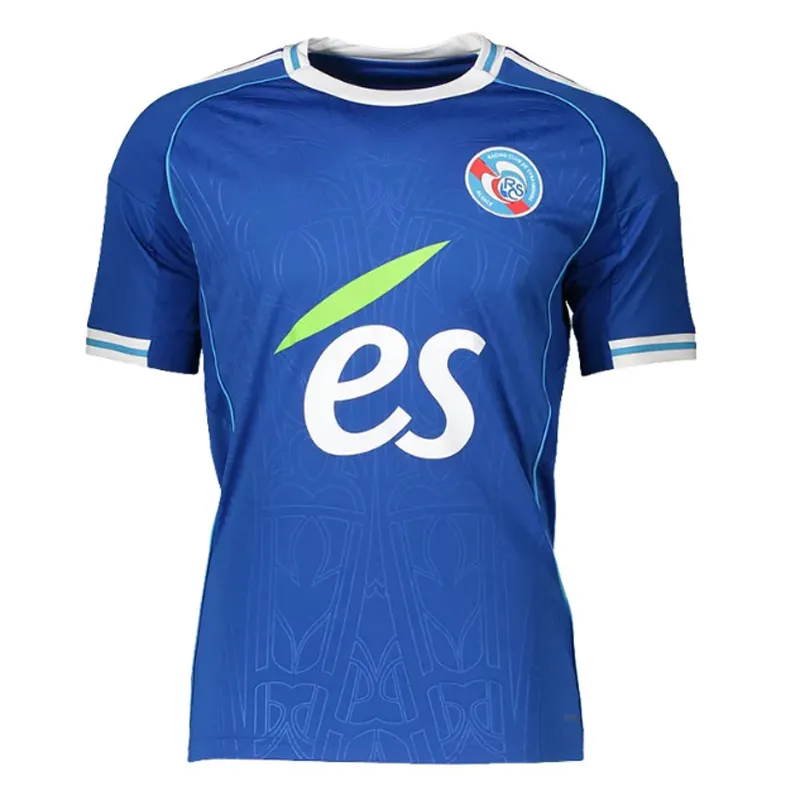 Économisez gros sur les achats en gros de Maillot De Strasbourg RC  Strasbourg Alsace Maillot De Foot 2025 2026 EMEGHA Sahi Dion Andrey Santos 