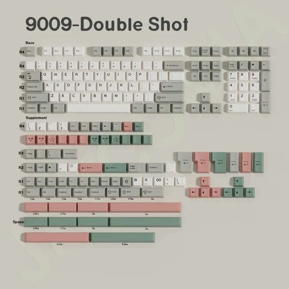 Double Shot Keyca Cherry 9009 ISO Ansi Layout Retro Design 7u Alice ...