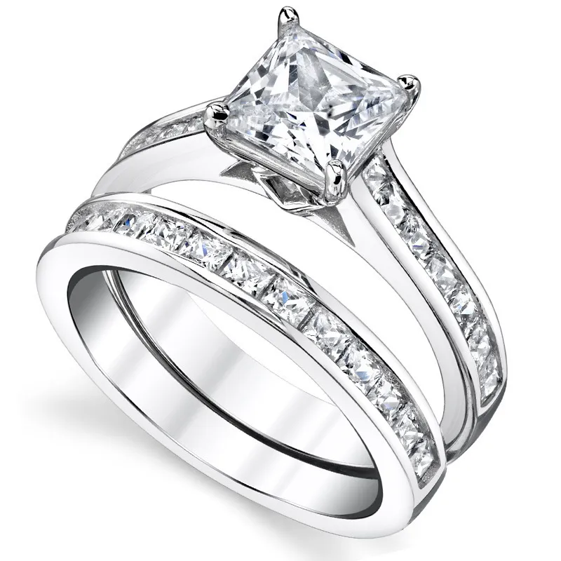 Rings Designer 925 Silver Shiny Crystal Gold Solitaire Fashion Square Diamond Ring Luxury Wedding Party Jewelry 5-12_voghion.com