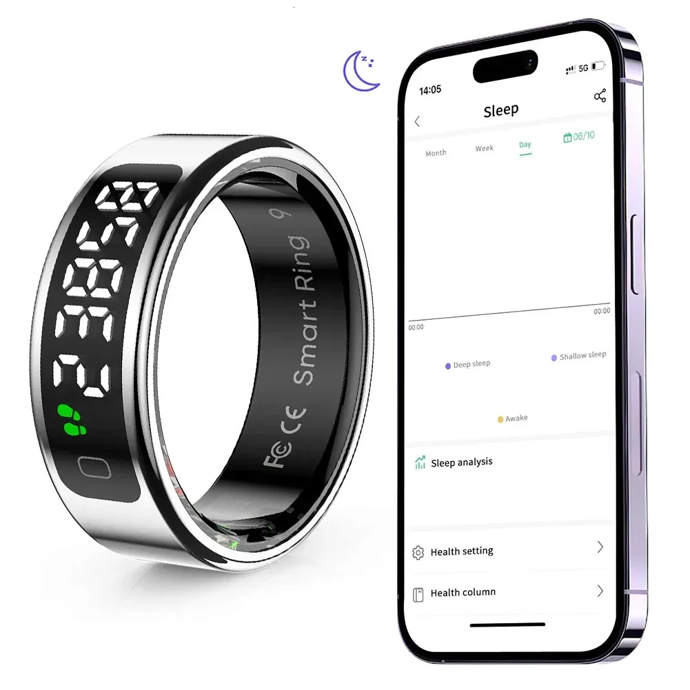 R11 Smart Ring Fitness & Sleep Monitor With Touch Display, 5 ATM ...