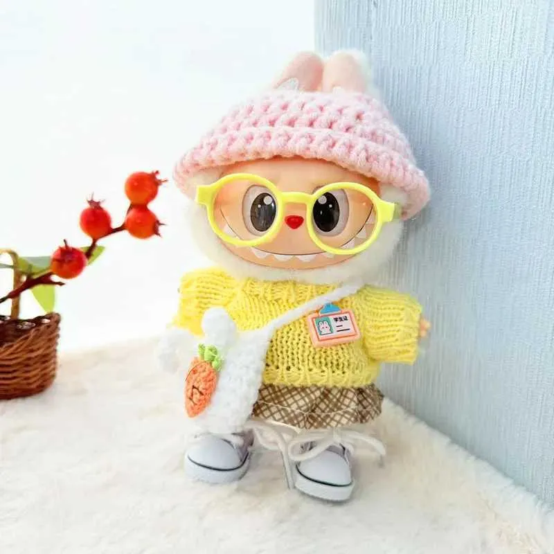 Labubu Doll Clothes Sweater Set For 17cm Plush Dolls Replacement