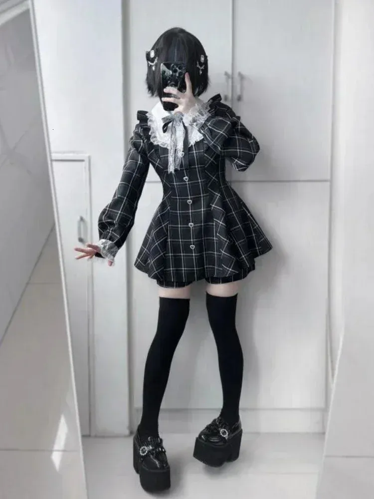 Japanese Fairy Lace Patchwork Plaid Dress For Women ... From Qiyuan05,  $36.77 | DHgate.Com