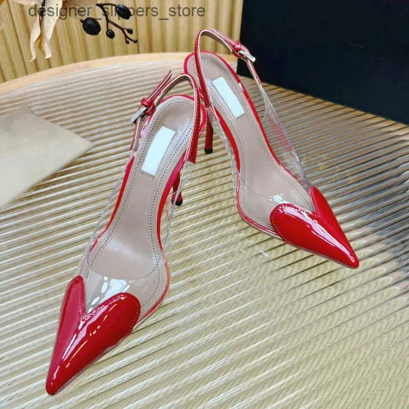 Bulk Elegant Pointed Toe High Heels Clear PVC Film Black Patent