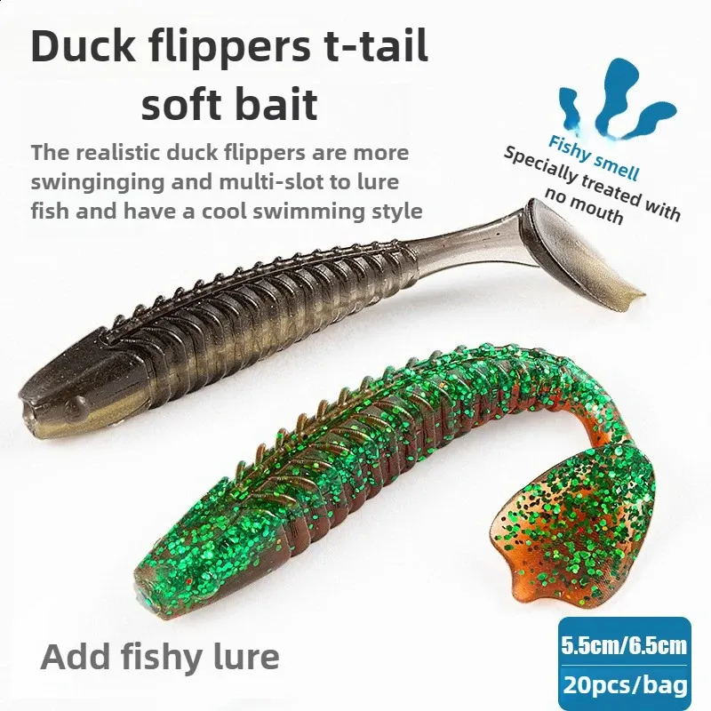 Black Pit Duck Fin Soft Bait Fishing Lures  ... 